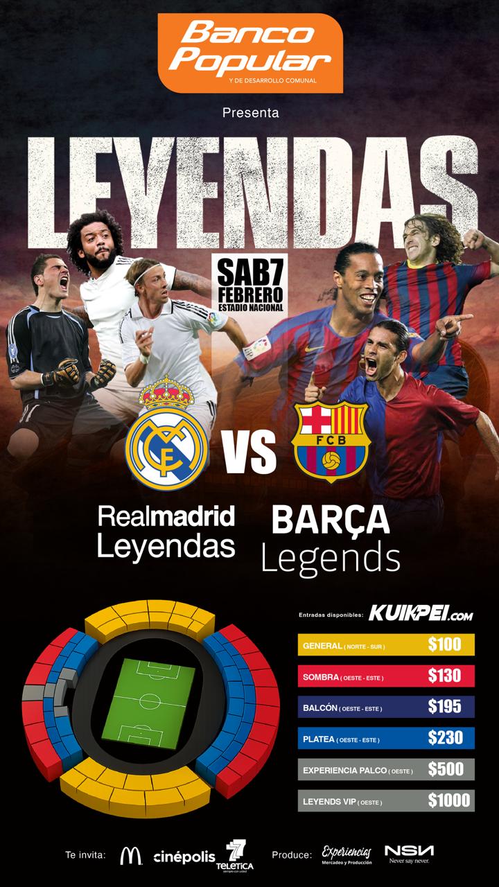EL ENCUENTRO QUE HA MARCADO GENERACIONES LLEGA A COSTA RICA: REAL MADRID LEYENDAS VS BARÇA LEGENDS